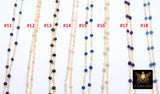 14 K Gold Filled Dainty Bead Enamel Satellite Chain, Pearlized Rainbow Beads CH #799, By Foot Unfinished Cable