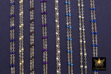 14 K Gold Filled Dainty Beaded Enamel Satellite Chain, Bead Rainbow Jewelry CH #799, By Foot Unfinished Cable