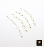 14 K Gold Filled Beaded Connectors, Mother of Pearl Connector #3600, Beaded Clover