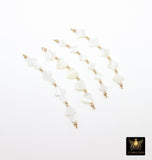 14 K Gold Filled Beaded Connectors, Mother of Pearl Connector # 3600, Beaded Clover