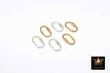 14 K Gold Filled Carabiner, 14 mm Small 925 Sterling Silver Oval Long Clasps #3594, Dainty Sterling Silver Screw Clasps