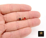 14 K Gold Filled CZ Charm, 6 mm Birthstone Round Charm with Jump Rings # 3637, Birthday Permanent Jewelry