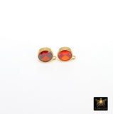 14 K Gold Filled CZ Charm, 6 mm Birthstone Round Charm with Jump Rings # 3637, Birthday Permanent Jewelry