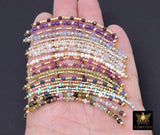 14 K Gold Filled Beaded Connectors, Long Bar Birthstone Connectors For Permanent Jewelry # 3600, Half Bracelet