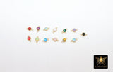 14 K Gold Filled Opal Solitaire Connectors, Top Quality CZ 4 mm White Bezel Links # 157, Permanent Jewelry Findings