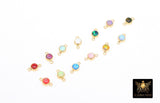 14 K Gold Filled Opal Solitaire Connectors, Top Quality CZ 4 mm White Bezel Links # 157, Permanent Jewelry Findings