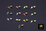 14 K Gold Filled Opal Solitaire Connectors, Top Quality CZ 4 mm White Bezel Links #157, Permanent Jewelry Findings