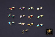 14 K Gold Filled Opal Solitaire Connectors, Top Quality CZ 4 mm White Bezel Links # 157, Permanent Jewelry Findings