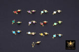 14 K Gold Filled Opal Solitaire Connectors, Top Quality CZ 4 mm White Bezel Links # 157, Permanent Jewelry Findings