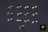 14K Gold Filled Zircon Opal Birthstone Connectors. Permanent Jewelry links for Birthday Gifts. Mothers Day or Wife gifts for her. Black, red, blue, yellow, green, white, purple amethyst, lime.
