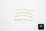14 K Gold Filled Beaded Connectors, Mother of Pearl Connector #3600, Beaded Clover