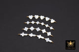 14 K Gold Filled Beaded Connectors, Mother of Pearl Connector # 3600, Beaded Clover