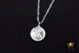 925 Sterling Silver Sacred Heart Chain Bar Necklace, 14 K Gold Filled Jesus Choker, Religious Nugget Mariner Necklace