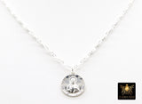 925 Sterling Silver Sacred Heart Chain Bar Necklace, 14 K Gold Filled Jesus Choker, Religious Nugget Mariner Necklace
