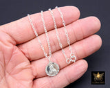 925 Sterling Silver Sacred Heart Chain Bar Necklace, 14 K Gold Filled Jesus Choker, Religious Nugget Mariner Necklace