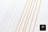 14 K Gold Filled Figaro Chains, 925 Sterling Silver Unfinished By The Foot CH #913 , 1.3 mm Dainty Long and Short #885