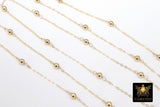 14 K Gold Filled Satellite Chains, Fancy Cable with 4 mm beads CH# 912, 14 20 Unfinished By Foot