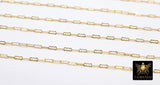 14 K Gold Filled Wavy Bar Paperclip Chain, 1.5 mm Ripple Chains CH #914, Unfinished Long and Short Chains