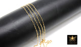 14 K Gold Filled Wavy Bar Paperclip Chain, 1.5 mm Ripple Chains CH# 914, Unfinished Long and Short Chains