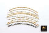 14 K Gold Filled Beaded Connectors, Long Bar 925 Sterling Silver Connectors # 3601, Navajo Pearls