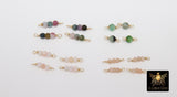 14 K Gold Wire Wrapped 3 Beads Connectors, 1 Beaded Gemstone Faceted Links #3603, Permanent Jewelry