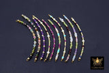 14 K Gold Filled Beaded Connectors, Beaded Bar Mixed Faceted Stone Connectors # 3604, Permanent Jewelry Half Bracelet - #1 Multi Tourmaline