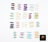 14 K Gold Wire Wrapped 3 Beads Connectors, Birthstone Beaded Gemstone Faceted Links, Permanent Jewelry Charms, Semi Precious Gemstones, Birthday Gifts For Bracelet and Necklace Findings