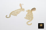 Gold Tiger Body Earrings, Gold Teardrop Studs AG #2408, Dangle LSU Gameday Jewelry