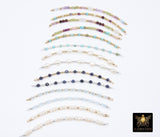 14 K Gold Filled Beaded Connectors, 925 Sterling Silver Long Beaded Pearl and Gemstone Links # 3602, Permanent Jewelry