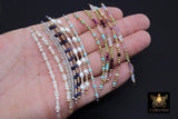 14 K Gold Filled Beaded Connectors, 925 Sterling Silver Long Beaded Pearl and Gemstone Links #3602, Permanent Jewelry