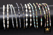 14 K Gold Filled Beaded Connectors, 925 Sterling Silver Long Beaded Pearl and Gemstone Links # 3602, Permanent Jewelry
