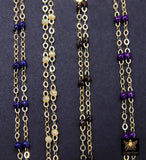 14 K Gold Filled Dainty Beaded Enamel Satellite Chain, Bead Rainbow Jewelry CH #799, By Foot Unfinished Cable