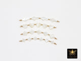 14 K Gold Filled Beaded Connectors, Mother of Pearl Connector #3600, Beaded Clover