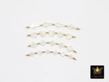 14 K Gold Filled Beaded Connectors, Mother of Pearl Connector # 3600, Beaded Clover
