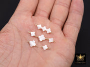 14 K Gold Filled Clover Connector, Wire Wrapped Mother of Pearl Quatrefoil # 3902, Beaded Clover Links