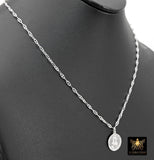 925 Sterling Silver Sacred Heart Chain Bar Necklace, 14 K Gold Filled Jesus Choker, Religious Nugget Mariner Necklace