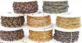 14 K Gold Filled Dainty Bead Enamel Satellite Chain, New Rainbow Beads CH #799, By Foot Unfinished Cable
