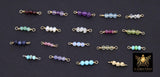 14 K Gold Wire Wrapped 3 Beads Connectors, Birthstone Beaded Gemstone Faceted Links, Permanent Jewelry, Semi Precious Gemstones, Birthday Gifts For Bracelet and Necklace Findings