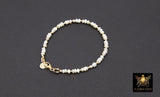 14 K Gold Filled Beaded Pearl Bracelet, Women's Natural Freshwater Pearls Beaded Bracelet, 4 mm Stacking Bracelet