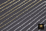 Gold Filled Heart Chains, 2.6 mm 925 Sterling Silver, 14 K Gold Filled Dainty Heart Shaped CH# 886, Unfinished Chain CH# 716, By the Foot