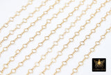 14 K Gold Filled Clover Chain, 4.5 mm Quatrefoil 925 Sterling Silver Links CH# 768, Unfinished Dainty Chain CH# 841