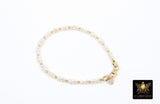 14 K Gold Filled Beaded Pearl Bracelet, Women's Natural Freshwater Pearls Beaded Bracelet, 4 mm Stacking Bracelet