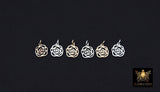 14 K Gold Filled Camellia Charms, 925 Sterling Silver Rose Flower Charms # 927, 8 mm Gold Love Devotion Floral Charms