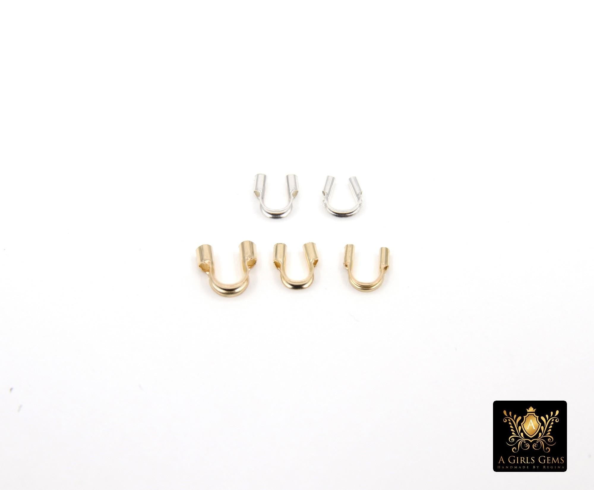 14 K Gold Filled Cable Wire Guard, 925 Sterling Silver Wire Savers AG #700, 3 Sizes Cable Thimble Guardian Protector