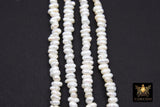 Genuine White Pearl Rondelle Bead Strands, 4 x 2.5 mm White Freshwater Pearl Beads BS #353, 5 mm Freshwater Pearl