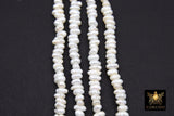 Genuine White Pearl Rondelle Bead Strands, 4 x 2.5 mm White Freshwater Pearl Beads BS #245, 5 mm Freshwater Pearl
