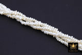 Genuine White Pearl Rondelle Bead Strands, 4 x 2.5 mm White Freshwater Pearl Beads BS #245, 5 mm Freshwater Pearl