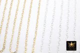 Gold Filled Heart Chains, 2.6 mm 925 Sterling Silver, 14 K Gold Filled Dainty Heart Shaped CH# 886, Unfinished Chain CH# 716, By the Foot