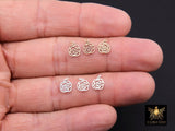 14 K Gold Filled Camellia Charms, 925 Sterling Silver Tiny Rose Flower Charms