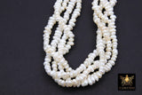Genuine White Pearl Rondelle Bead Strands, 4 x 2.5 mm White Freshwater Pearl Beads BS #245, 5 mm Freshwater Pearl